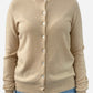 Beige Cashmere Crew Neck Cardigan