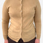 Beige Cashmere Crew Neck Cardigan by Galeria