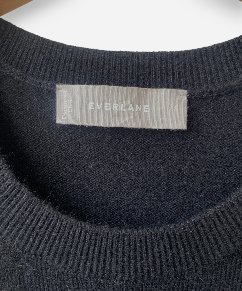 Black Cashmere Crew Neck Vest by Everlane