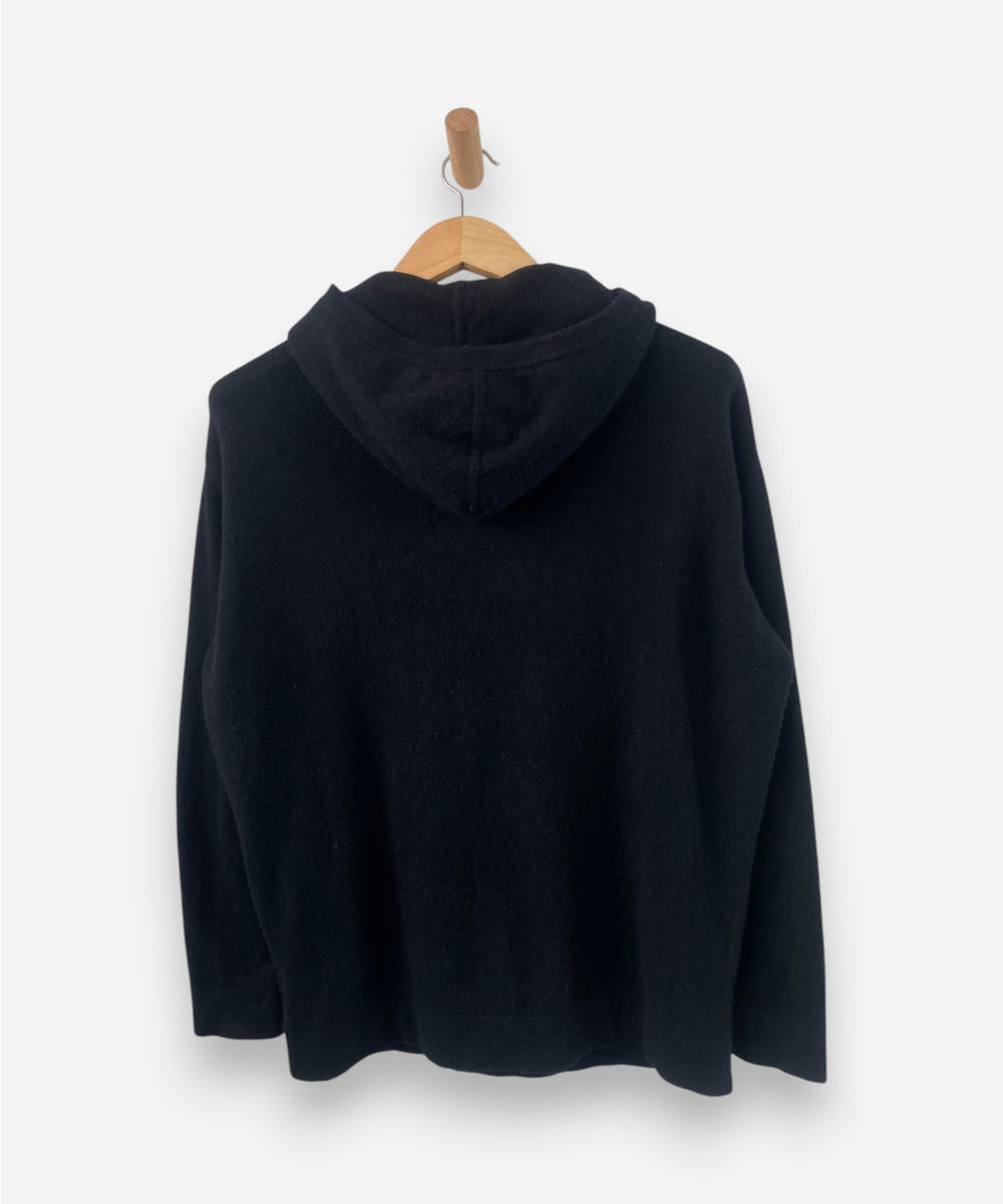 Black Cashmere Hoodie by Eric Bompard