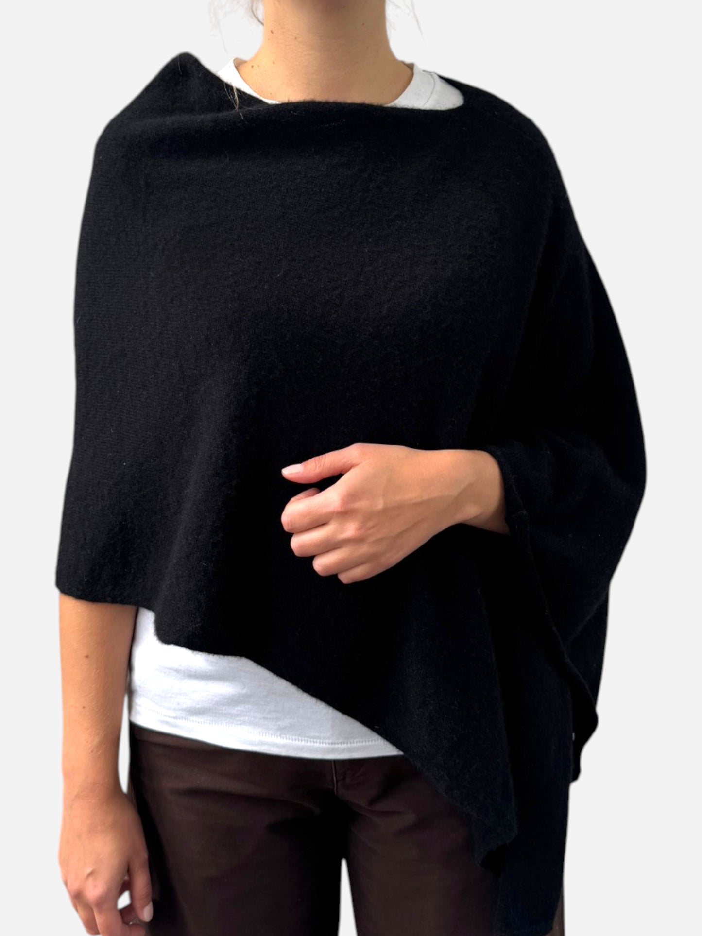 Black Cashmere Poncho