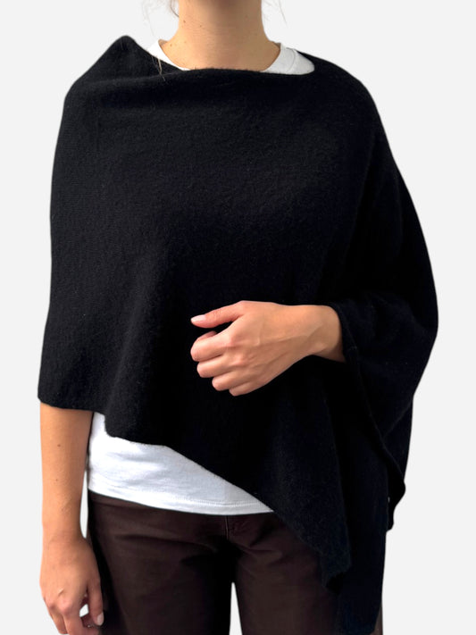 Black Cashmere Poncho