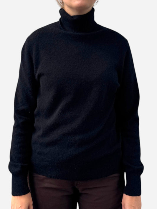 Black Cashmere Roll Neck Jumper by John Lewis