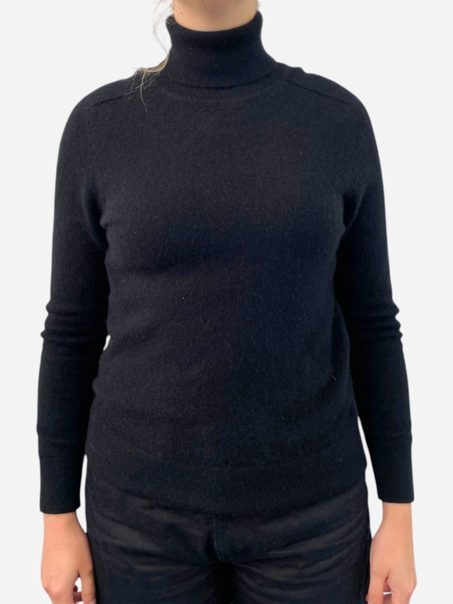 Black Cashmere Roll Neck Jumper by Palome