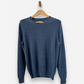 Blue Cashmere V Neck Jumper