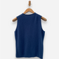 Blue Cashmere Button Up Sleeveless Cardigan by Et Cote Inglis