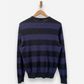 Blue and Grey Striped Cashmere Crew Neck Jumper by Neiman Marcus