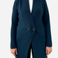 Blue Cashmere Collared Chunky Knit Cardigan