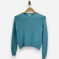 Blue Cashmere Crew Neck Chunky Jumper