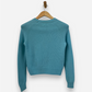 Blue Cashmere Crew Neck Chunky Jumper