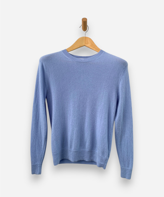 Blue Cashmere Crew Neck Jumper 
