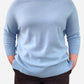 Blue Cashmere Crew Neck Jumper by Rena Marx
