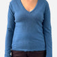 Blue Cashmere V Neck Jumper