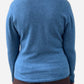 Blue Cashmere V Neck Jumper