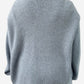Blue Cashmere V Neck Ribbed Knit Jumper
