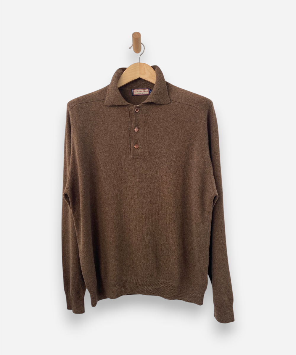 Brown Cashmere Collared Neck Jumper by El Corte Inglés