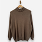 Brown Cashmere Roll Neck Jumper