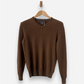 Brown Cashmere V Neck Jumper by Brown and Black