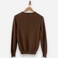 Brown Cashmere V Neck Jumper by Brown and Black