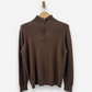 Brown Cashmere Half Zip Jumper by Tex Man