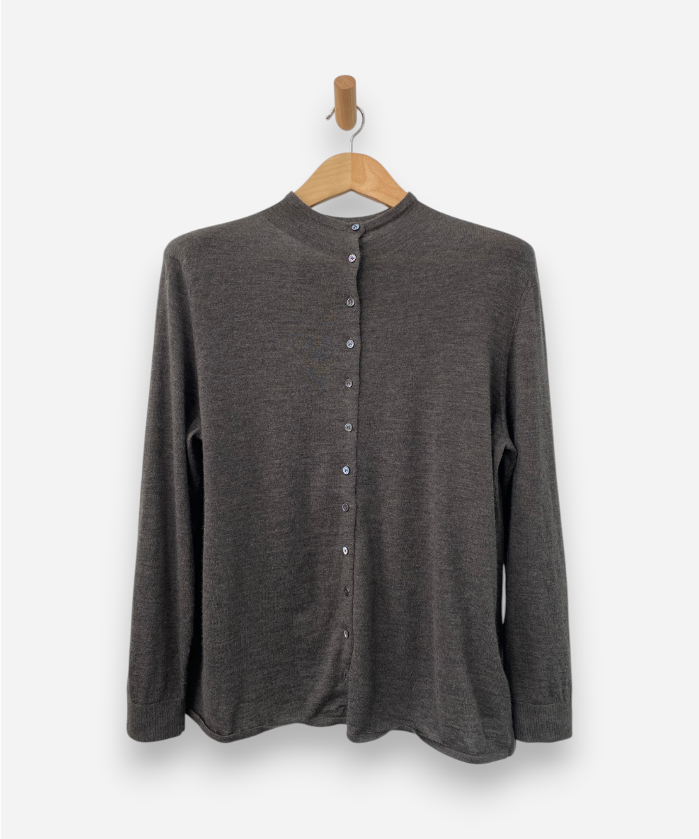 Brown Cashmere Mock Neck Brand New, Slouchy, Superfine Jumper by COS