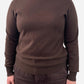Brown Cashmere Mock Neck Jumper by The Cashmere Centre
