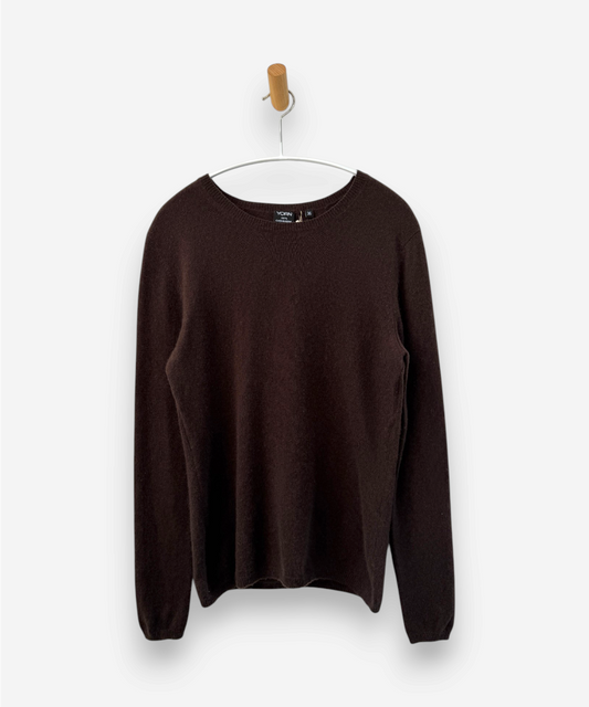 Brown Cashmere Round Neck Jumper
