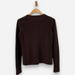 Brown Cashmere Scalloped Crew Neck Cardigan