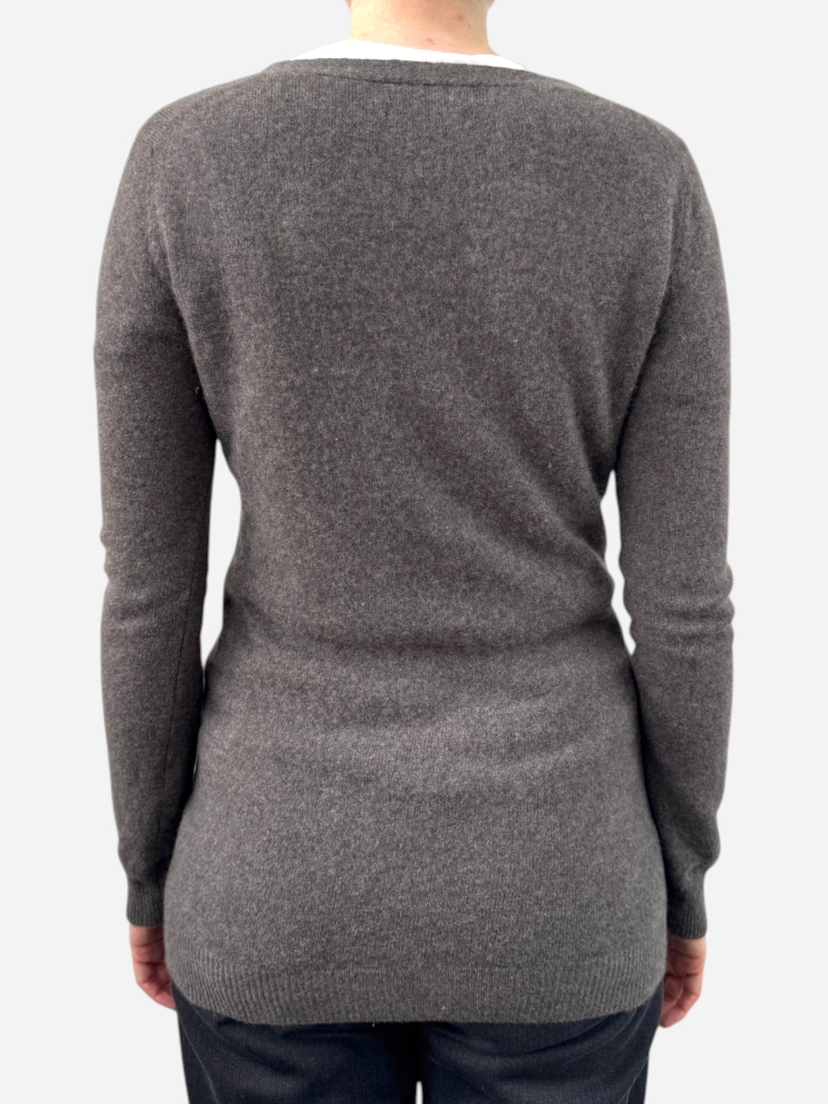 Brown Cashmere V Neck Cardigan by Zara