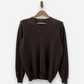 Brown Cashmere V Neck Jumper by Tom Rusborg