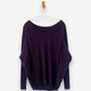 Purple Cashmere V Neck Oversized Bat Wing Jumper