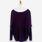Purple Cashmere V Neck Oversized Bat Wing Jumper