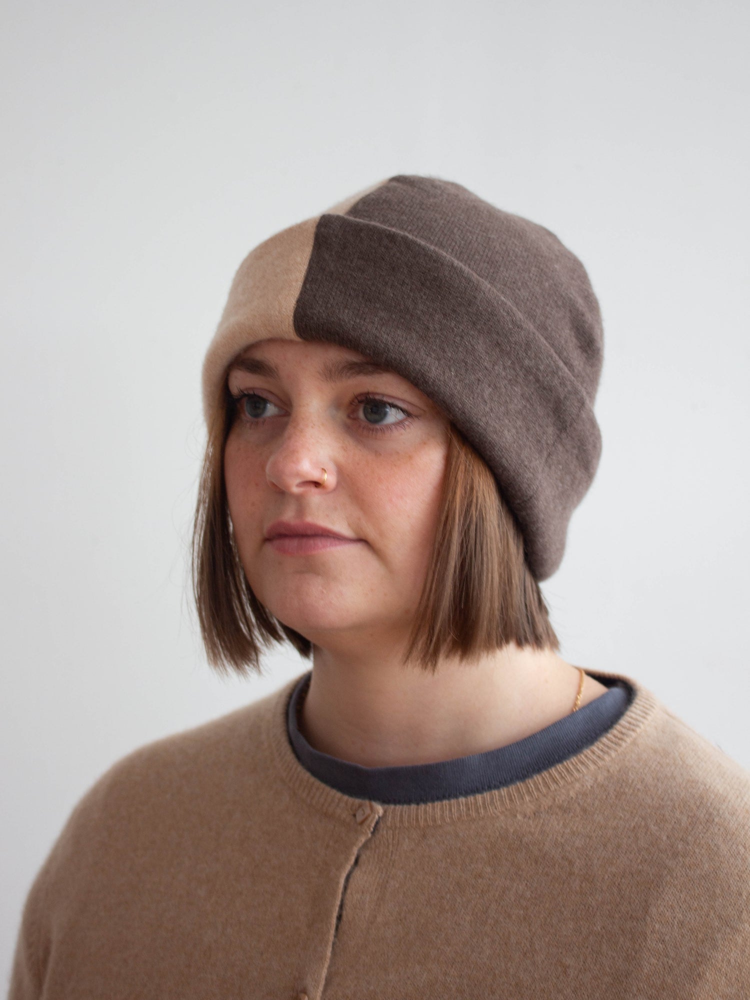 Recycled cashmere beanie hat