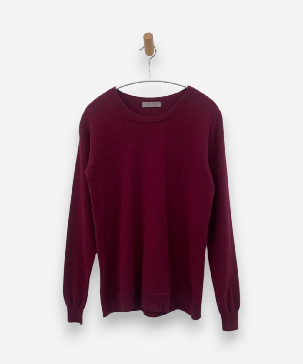 Burgundy Cashmere Round Neck Jumper