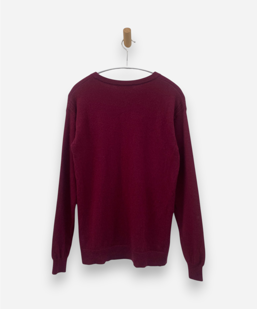 Burgundy Cashmere Round Neck Jumper