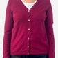 Burgundy Cashmere V Neck Cardigan by El Corte Inglés