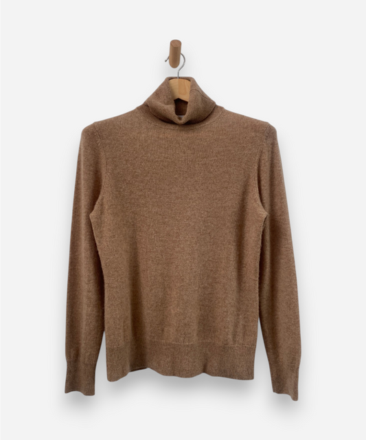 Camel Cashmere Roll Neck Jumper by John Lewis