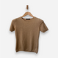 Camel Cashmere Crew Neck Top by Bruno Manetti