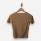 Camel Cashmere Crew Neck Top by Bruno Manetti