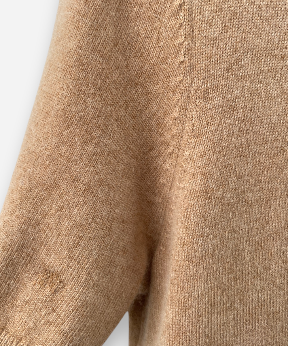 Camel Cashmere Round Neck Top by Land's End