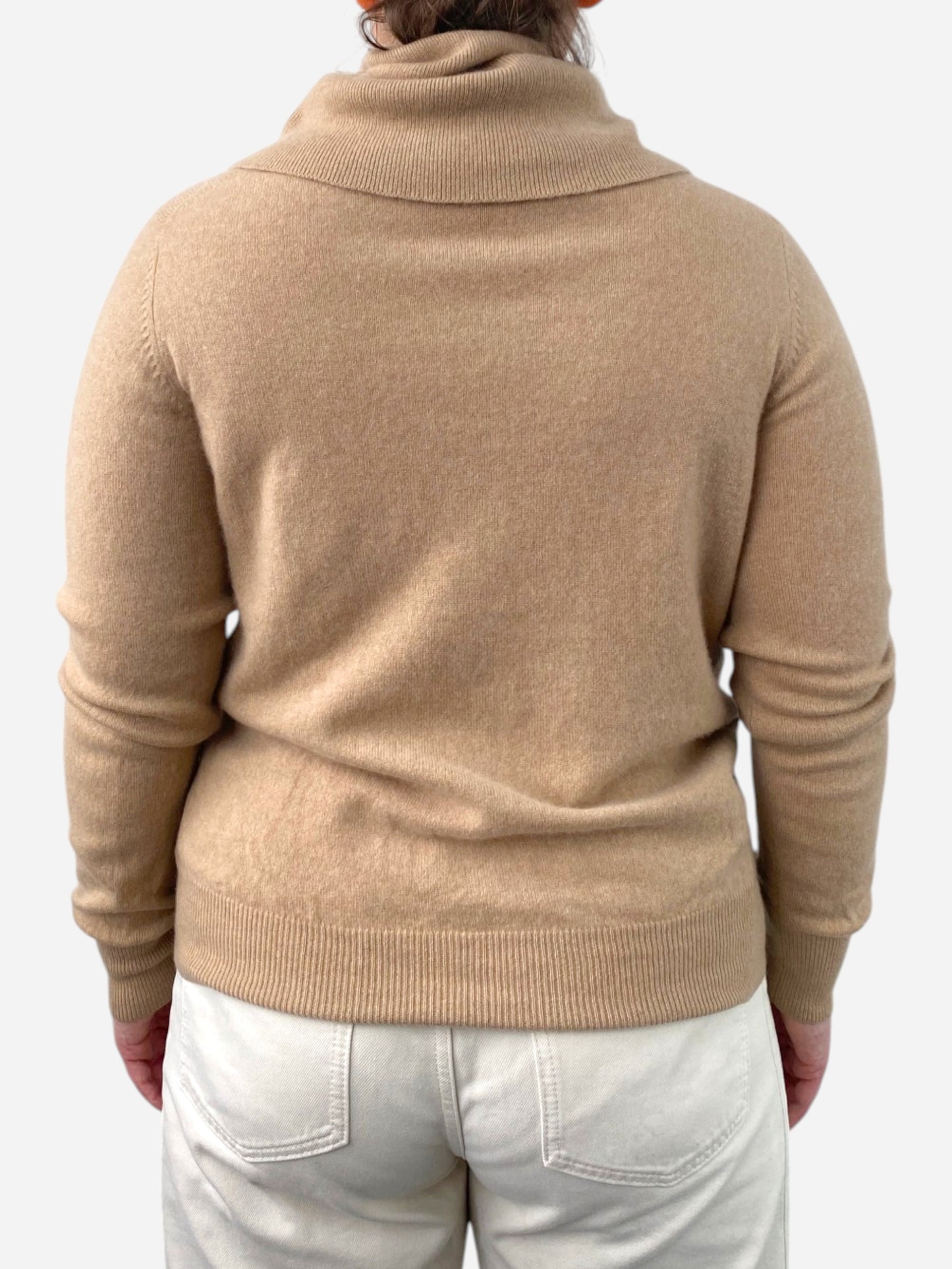 Camel Cashmere Cowl Neck Jumper by Isle