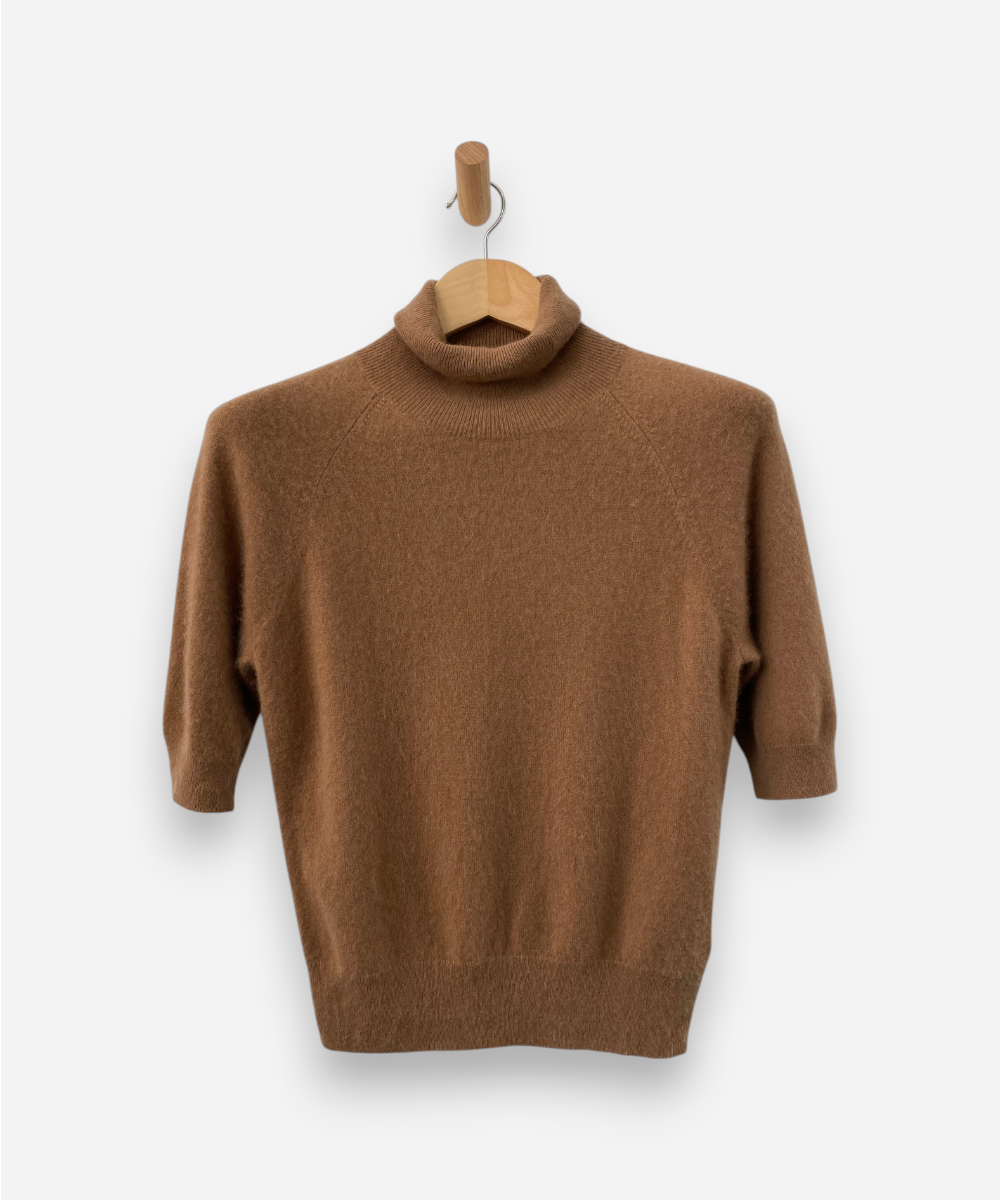 Camel Cashmere Roll Neck Top by H&M