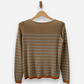 Camel Cashmere Round Neck Striped Jumper by UNIQLO & Ines De La Fressange