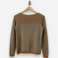 Camel Cashmere Round Neck Striped Jumper by UNIQLO & Ines De La Fressange