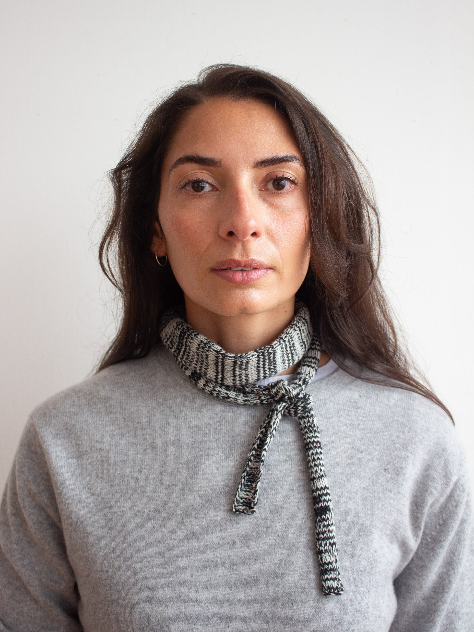 Re-knitted cashmere tie scarf 
