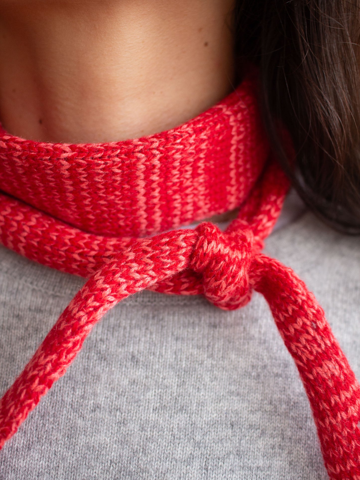Re-knitted cashmere tie scarf 