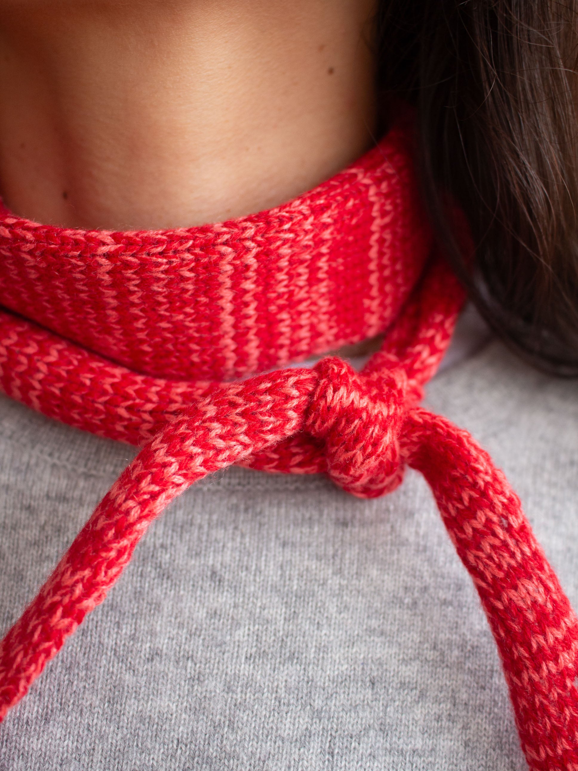 Re-knitted cashmere tie scarf 