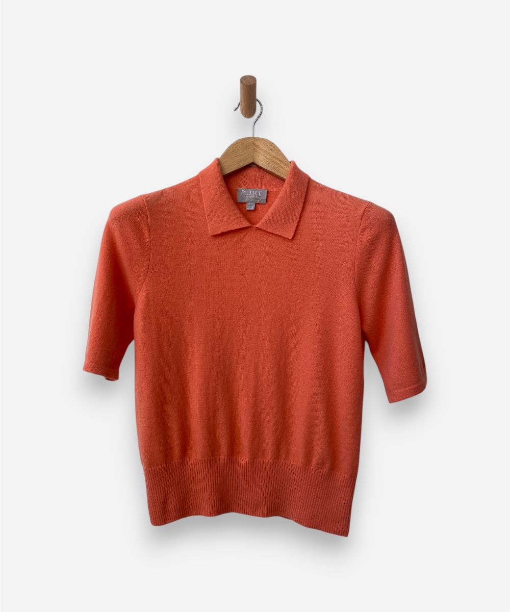 Coral Cashmere Collared Top by PURE Collection
