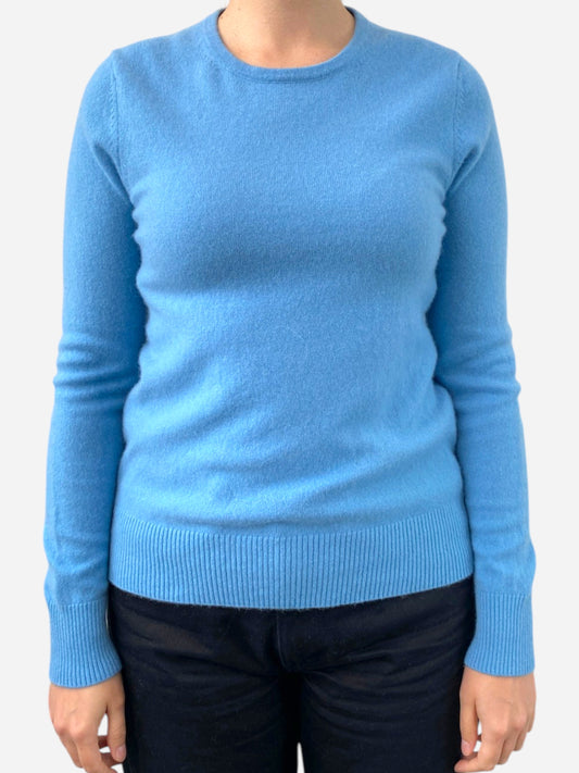 Cornflower Blue Cashmere Crew Neck Jumper