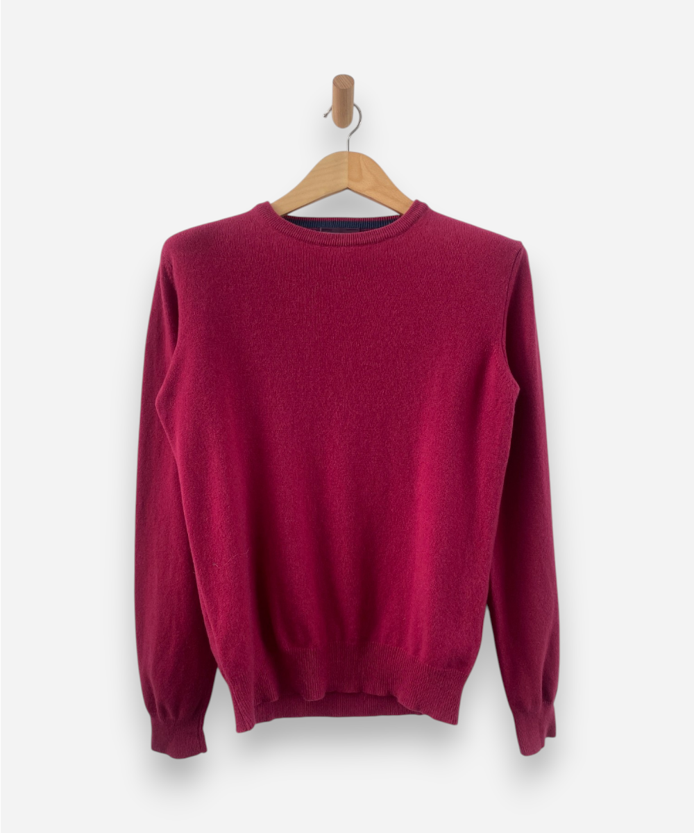 Dark Pink Cashmere Crew Neck Jumper by John Lewis